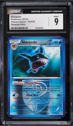 2013 Pokemon Black & White Plasma Storm Reverse Holo Sharpedo #33 CGC 9 MINT