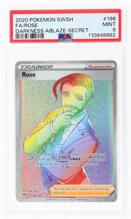 2020 Pokemon Sword and Shield Darkness Ablaze Secret Rare Rose #196 PSA 9