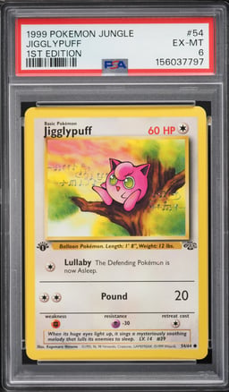 1999 Pokemon Jungle 1st Edition Jigglypuff #54 PSA 6 EXMT