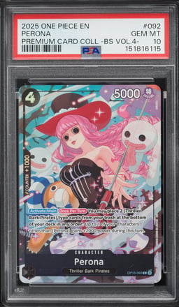 2025 One Piece Premium Best Selection Vol 4 Alt Art Perona #OP10-092 PSA 10 GEM MINT