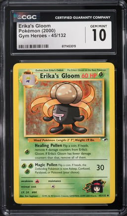 2000 Pokemon Gym Heroes Erika's Gloom #45 CGC 10 GEM MINT