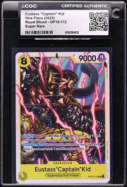 2025 One Piece Royal Blood SR Eustass "Captain" Kid #OP10-112 CGC AUTH