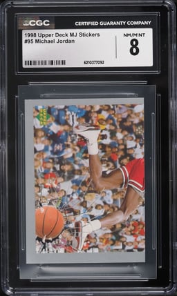 1998 Upper Deck Mj Stickers Michael Jordan #95 CGC 8 NM-MT