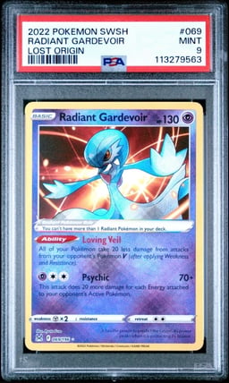 2022 POKEMON SWORD & SHIELD LOST ORIGIN #069 RADIANT GARDEVOIR PSA 9