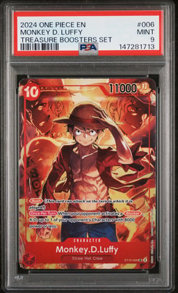 2024 ONE PIECE PROMOS 006 MONKEY D. LUFFY TREASURE BOOSTERS SET PSA 9