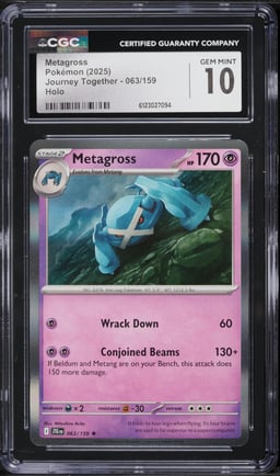 2025 Pokemon Scarlet & Violet Journey Together Holo Metagross #063 CGC 10 GEM MINT