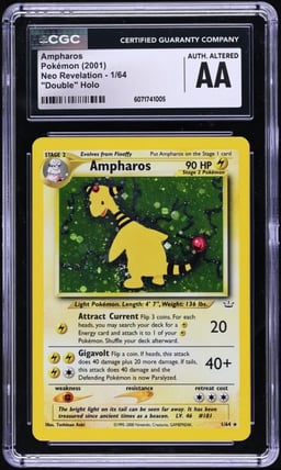 2001 Pokemon Neo Revelation Double Holo Ampharos #1 CGC ALTERED AUTH