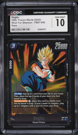 2025 DBS: Fusion World Wish For Shenron Vegito #FB07-040 CGC 10 GEM MINT