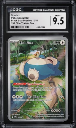 2023 Pokemon Scarlet & Violet Black Star Promo 151 ETB Full Art Snorlax #51 CGC 9.5 MINT+