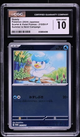2024 Pokemon Japanese Scarlet & Violet Promo Summer Is Here! Quaxly #215 CGC 10 GEM MINT