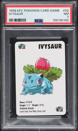 1998 Pokemon KFC Card Game Ivysaur #2 PSA 7 NRMT