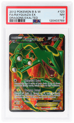 2012 Pokemon Black and White Dragons Exalted Rayquaza Ex #123 PSA 7