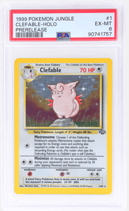 1999 Pokemon Jungle Holo Prerelease Clefable #1 PSA 6