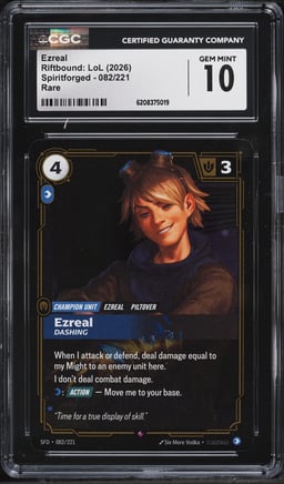2026 Riftbound League Of Legends LoL Spiritforged Ezreal #82 CGC 10 GEM MINT