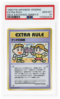 1998 Pokemon Vending Series 3 Deck Exchange Extra Rule PSA 10