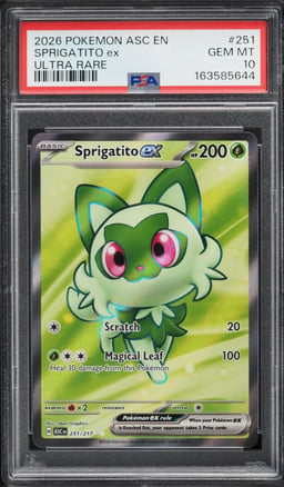 2026 Pokemon Mega Evolution Ascended Heroes Full Art Sprigatito ex #251 PSA 10 GEM MINT