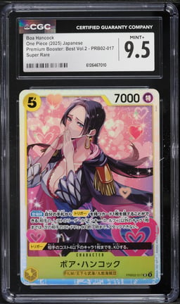 2025 One Piece Japanese Premium Booster Best Vol. 2 SR Boa Hancock #PRB02-017 CGC 9.5 MINT+