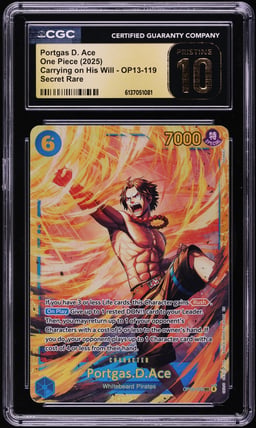 2025 One Piece Carrying On His Will SEC Portgas D. Ace #OP13-119 CGC 10 PRISTINE