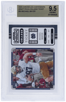 2023 Panini Chronicles Contenders Draft Picks College Ticket Michael Mayer #19 BGS 9.5