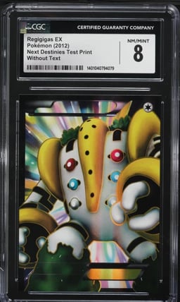 2012 Pokemon BW Next Destinies Test Print Without Text Regigigas EX CGC 8 NM-MT