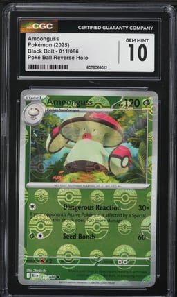 2025 Pokemon SV Black Bolt Poke Ball Reverse Holo Amoonguss #11 CGC 10 GEM MINT