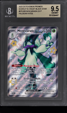 2023 Pokemon Scarlet and Violet Black Star Promos Paldean Fates Premium Collection Meowscarada Ex #78 BGS 9.5