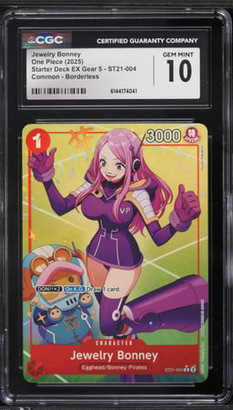 2025 One Piece Starter Deck EX Gear 5 Borderless Jewelry Bonney #ST21-004 CGC 10 GEM MINT