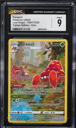 2022 Pokemon Sword & Shield Lost Origin Full Art Parasect #TG01 CGC 9 MINT