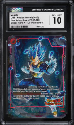 2025 Dragon Ball Super Japanese Fusion World New Adventure Vegeta SR CGC 10 GEM MINT