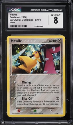 2006 Pokemon EX Crystal Guardians Holo Mawile #9 CGC 8 NM-MT
