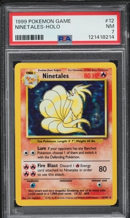 1999 Pokemon Base Set Holo Ninetales #12 PSA 7 NRMT