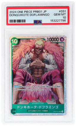 2024 One Piece the Best Premium Booster Japanese Missing Pen Logo Donquixote Doflamingo #OP04031 PSA 10