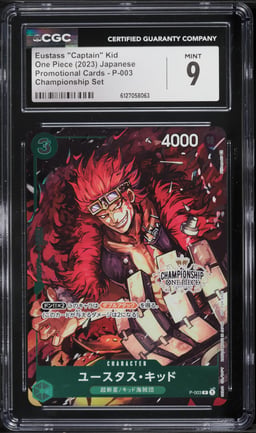 2023 One Piece Japanese Promo Championship Eustass "Captain" Kid #P-003 CGC 9 MINT