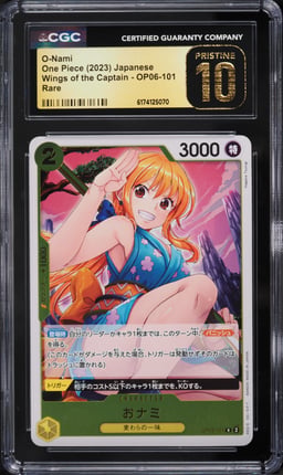2023 One Piece Japanese Wings Of The Captain O-Nami #OP06-101 CGC 10 PRISTINE
