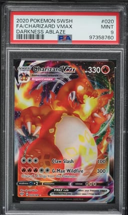 2020 Pokemon SWSH Darkness Ablaze Full Art Charizard VMAX #20 PSA 9 MINT