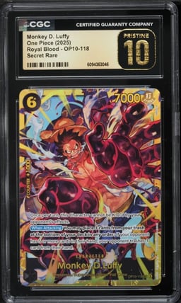 2025 One Piece Royal Blood SEC Monkey D. Luffy #OP10-118 CGC 10 PRISTINE