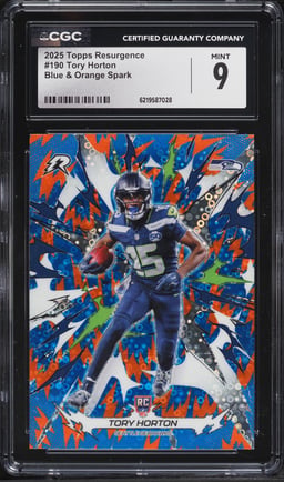 2025 Topps Resurgence Blue & Orange Spark Tory Horton ROOKIE #190 CGC 9 MINT