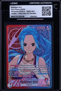 2026 One Piece Heroines Edition Alt Art Leader Nefeltari Vivi #EB03-001 CGC AUTH