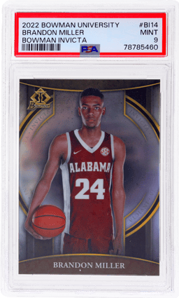 2022 Bowman University Chrome Invicta Brandon Miller #BI14 PSA 9