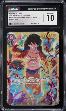 2024 One Piece Japanese Emperors In The New World SEC Monkey D. Luffy #OP09-119 CGC 10 GEM MINT