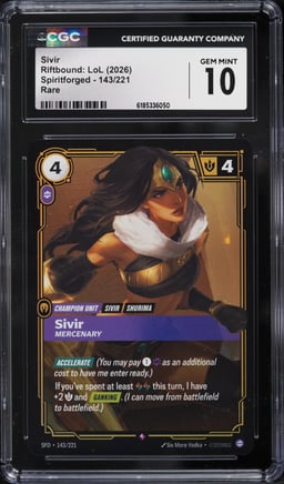 2026 Riftbound League Of Legends Spiritforged Sivir #143 CGC 10 GEM MINT