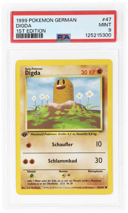 1999 Pokemon Base Set German 1st Edition Diglett #47 PSA 9