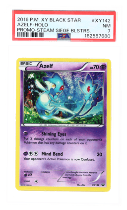 2016 Pokemon XY Black Star Promo Steam Siege Blisters Azelf #XY142 PSA 7