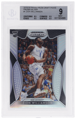 2019 Panini Prizm Draft Picks Silver Prizm Zion Williamson #1 BGS 9
