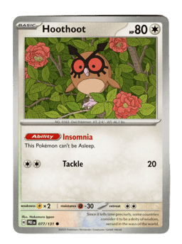 2025 Hoothoot #77 Prismatic Evolutions