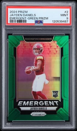 2024 Panini Prizm Emergent Green Jayden Daniels ROOKIE #2 PSA 9 MINT