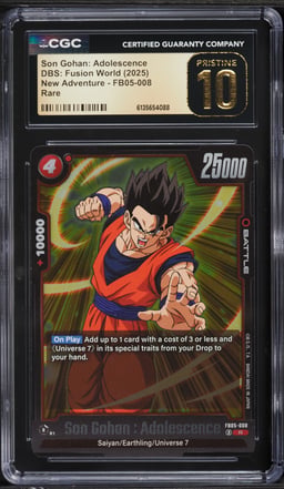 2025 DBS: Fusion World New Adventure Son Gohan: Adolescence #FB05-008 CGC 10 PRISTINE