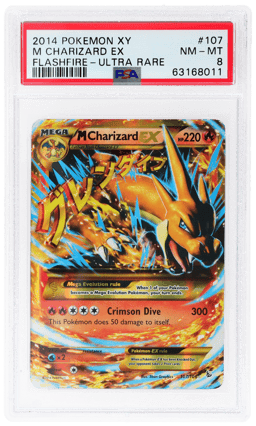 2014 Pokemon XY Flashfire Ultra Rare M Charizard Ex #107 PSA 8