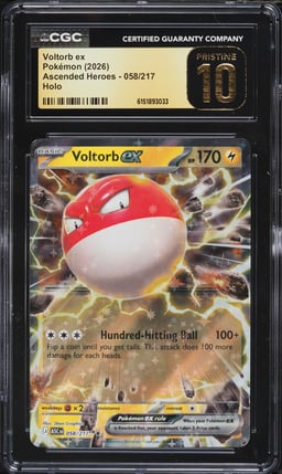 2026 Pokemon Mega Ascended Heroes Holo Voltorb ex #58 CGC 10 PRISTINE