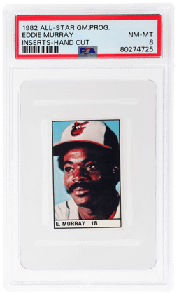 1982 All-Star Game Program Inserts Hand Cut Eddie Murray PSA 8